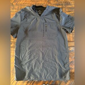 Cherokee Infinity Men's V-Neck  Stretch Scrub Top Black Medium 1 Zip Pocket